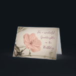 Pink Vintage Flowers Granddaughter Birthday Card<br><div class="desc">Pretty and thoughtful greeting card for great granddaughter's birthday with white flowers and hand lettered style text.</div>