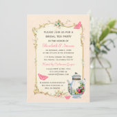 Pink Vintage French Bridal Tea Party Invitation (Standing Front)