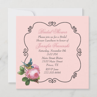Pink Vintage Inspired Bridal Shower Invitation