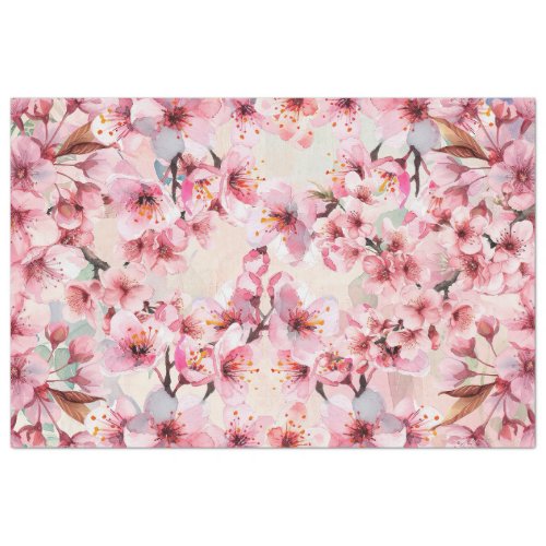 Pink Vintage Inspired Cherry Blossom Tissue Paper 