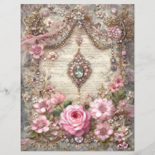 Pink Vintage Junk Journal Scrapbook Paper