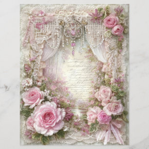 Pink Vintage Junk Journal Scrapbook Paper