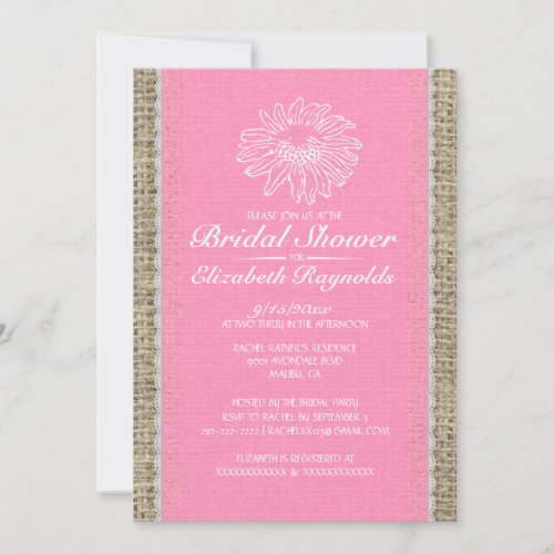 Pink Vintage Lace Bridal Shower Invitations