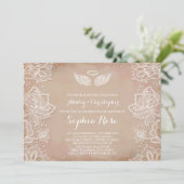Pink Vintage Lace Religious Invitation (Standing Front)