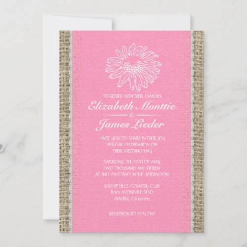 Pink Vintage Lace Wedding Invitations