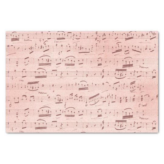 Pink Vintage Musical Notes Tissue Paper