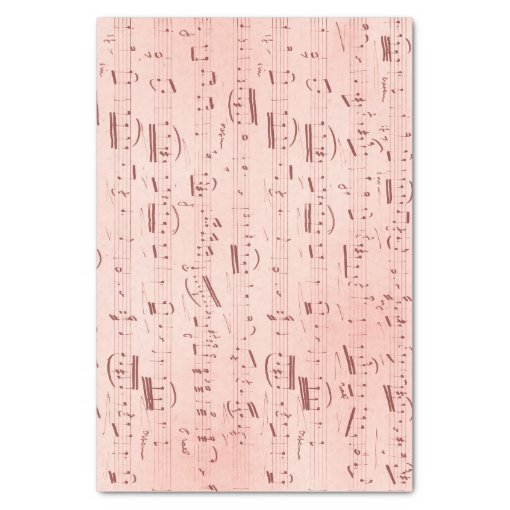 Pink Vintage Musical Notes Tissue Paper Zazzle