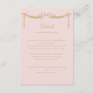 Pink Vintage Paris Bow Swag Glam Details Enclosure Card