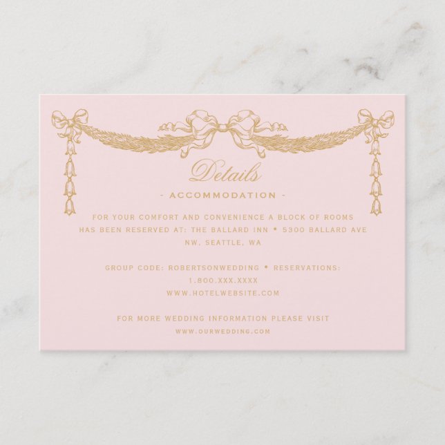 Pink Vintage Paris Glam Details Enclosure Card (Front)