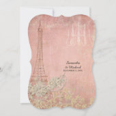 Pink Vintage Paris Parisian Stylish Bridal Shower Invitation (Front)