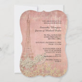 Pink Vintage Paris Parisian Stylish Bridal Shower Invitation (Back)