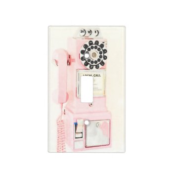 Pink Vintage Payphone Light Switch Cover by LorrainesOoLaLa at Zazzle
