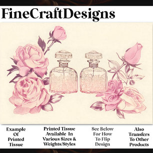 Pink Vintage Perfume Bottles & Roses AE1 Decoupage Tissue Paper