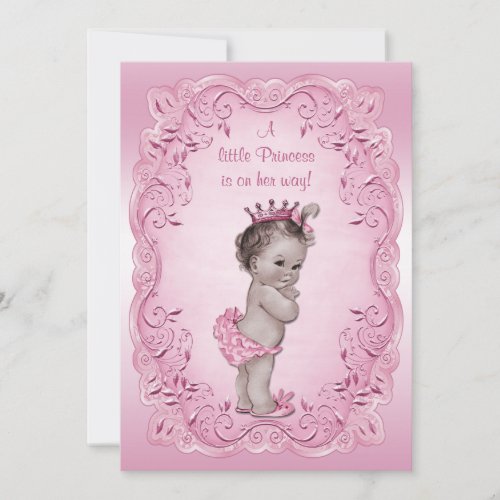 Pink Vintage Princess Baby Shower Invitation