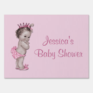 Pink Vintage Princess Baby Shower Sign