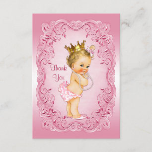 Pink Vintage Princess Thank You Baby Shower