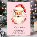 Pink Vintage Retro Santa Claus Christmas Party Invitation<br><div class="desc">Invite your guests to a festive holiday celebration with this Pink Vintage Retro Santa Claus Christmas Party Invitation. Featuring a beautifully vintage retro watercolor Santa, this classic design exudes charm and sophistication. Perfect for a holiday gathering, the invitation allows you to customize with your event details, creating a personalized touch...</div>