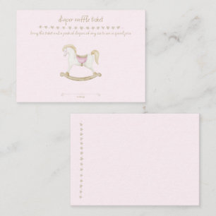 Pink Vintage Rocking Horse Cowgirl Baby Shower Enclosure Card