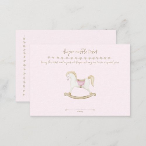 Pink Vintage Rocking Horse Cowgirl Baby Shower Enclosure Card