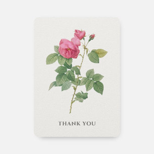 Pink Vintage Rose Botanical Thank You Card