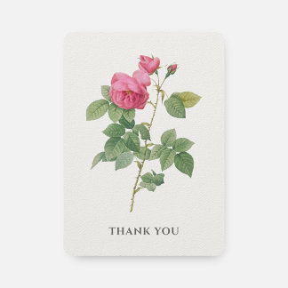 Pink Vintage Rose Botanical Thank You Card