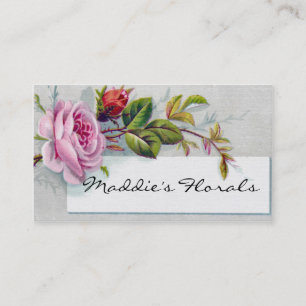 Pink Vintage Rose Business Card