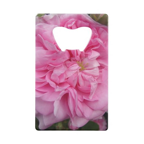 Pink Vintage Rose floral Flowers Credit Card Bottle Opener