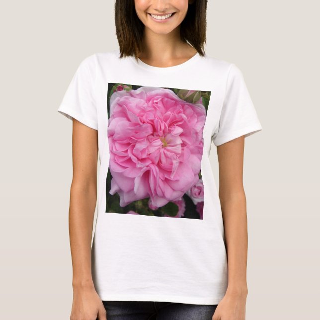 Pink Vintage Rose floral Flowers T-Shirt (Front)