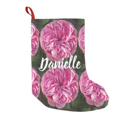 Pink Vintage Rose Flower floral Small Christmas Stocking