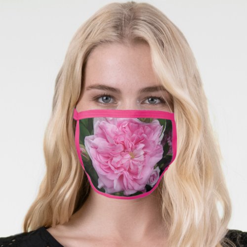 Pink Vintage Rose Flower Pattern Face Mask