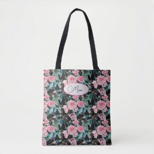 Pink Vintage Rose Flowers Floral Mom Mothers Bag