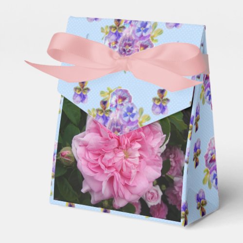 Pink Vintage Rose Party Cake Favor Box