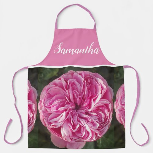 Pink Vintage Rose Roses Cabbage Vintage Apron