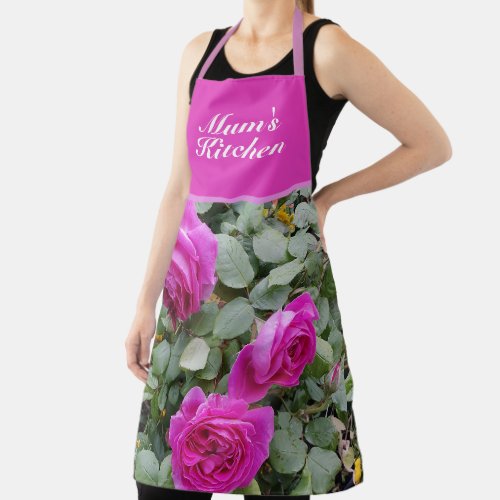 Pink Vintage Rose Roses Cabbage Vintage Mom Apron