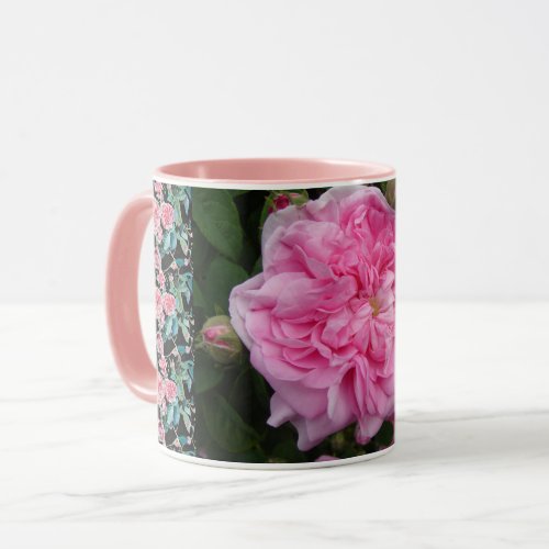 Pink Vintage Rose Roses Flower Floral Photo Mug