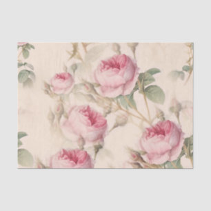 Pink Vintage Roses Decoupage Tissue Paper
