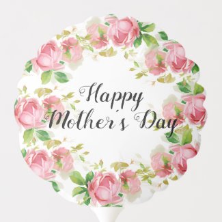 Pink vintage roses - Happy Mother's Day Balloon