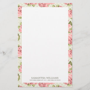 Pink Vintage Roses Stationery