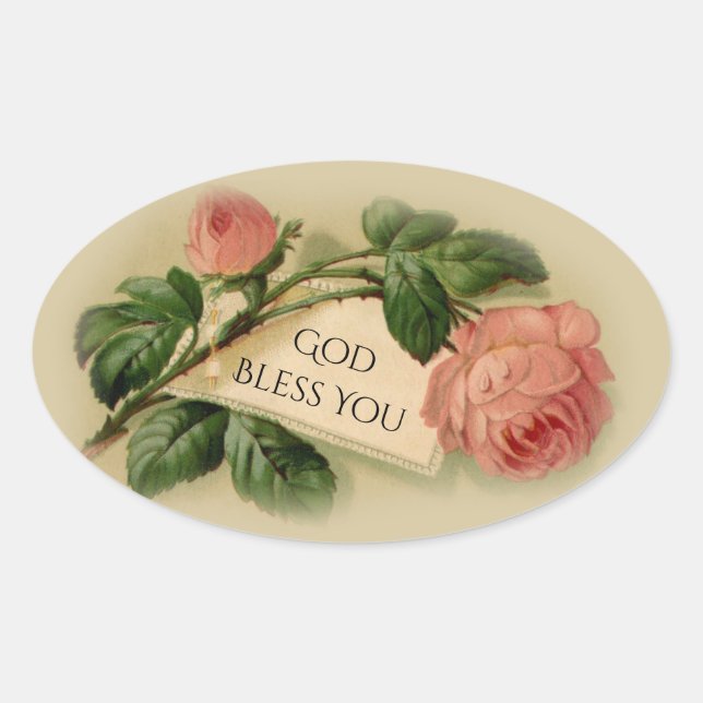 Pink Vintage Roses with label for text (Front)