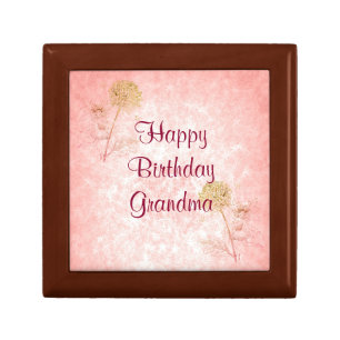 Pink vintage style flower fairy birthday Grandma Gift Box