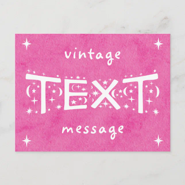 Pink Vintage Text Message Postcard | Zazzle