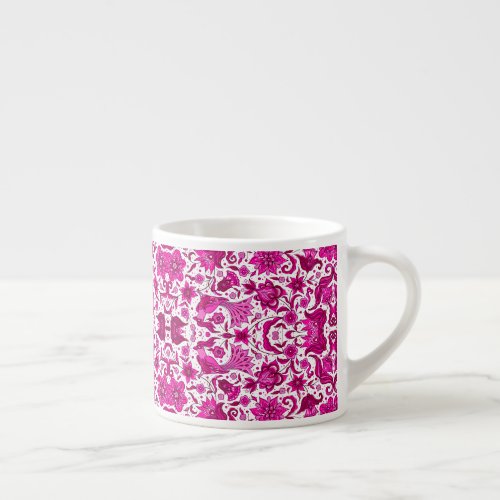 PINK VINTAGE TROPICAL FOLK ART PRINT ESPRESSO CUP