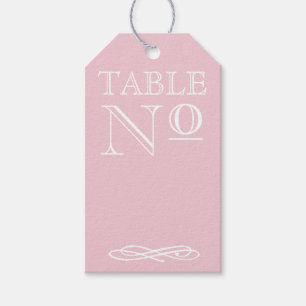 Pink Vintage Typograhy Table Number Gift Tags