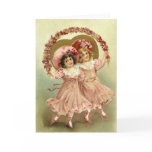 Pink Vintage Valentine's Day Friendship Holiday Card Pink Vintage Valentine's Day Friendship Holiday Card