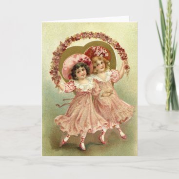 Pink Vintage Valentine's Day Friendship Holiday Card