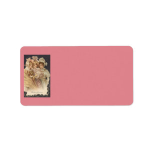 Pink Vintage Victorian Christmas Address Labels
