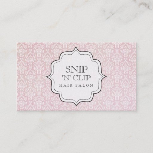 Customizable Pink Vintage Victorian Damask Hair Stylist Fashion Business Cards