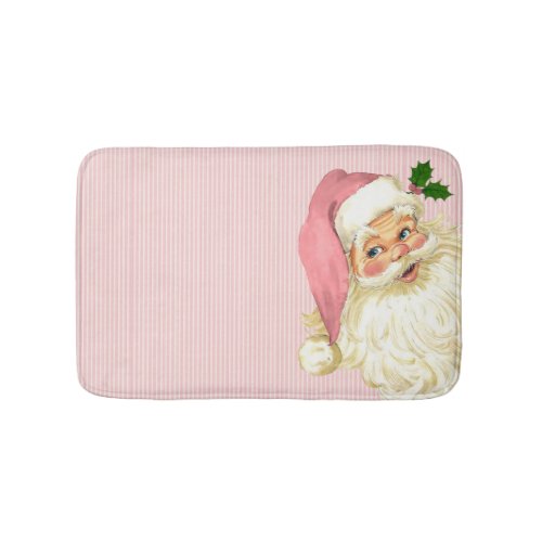 Pink Vintage Victorian Santa Claus Shabby Bath Mat