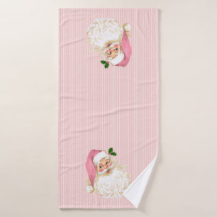 Pink Vintage Victorian Santa Claus Shabby Bath Towel