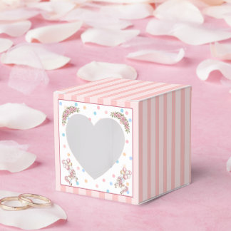 Pink Vintage Watercolor Horse Carousel Baby Shower Favor Boxes